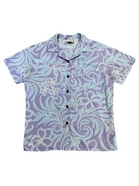 Go Barefoot A Hawaiian Experience USA Made Cotton Button Down Shirt FLAW